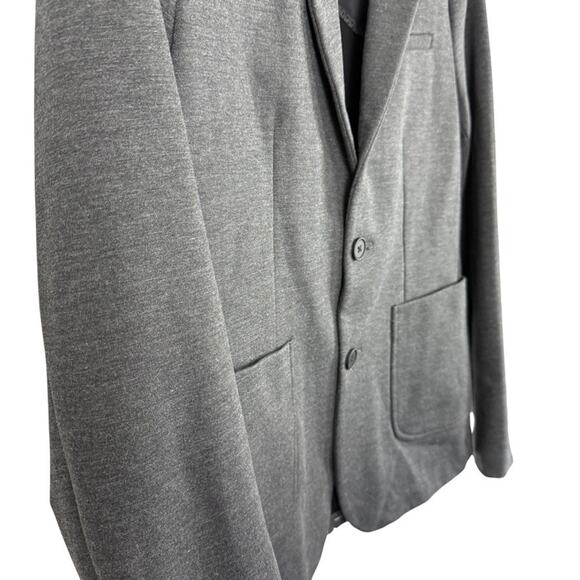 Kenneth Cole New York Mens Gray Ponte Thick Knit Blazer Suit Jacket Stretch 40 - Picture 3 of 16